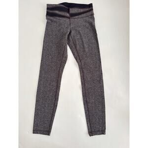 Lululemon Wunder Under Pant Giant Herringbone Heathered Quilt Black Size 6